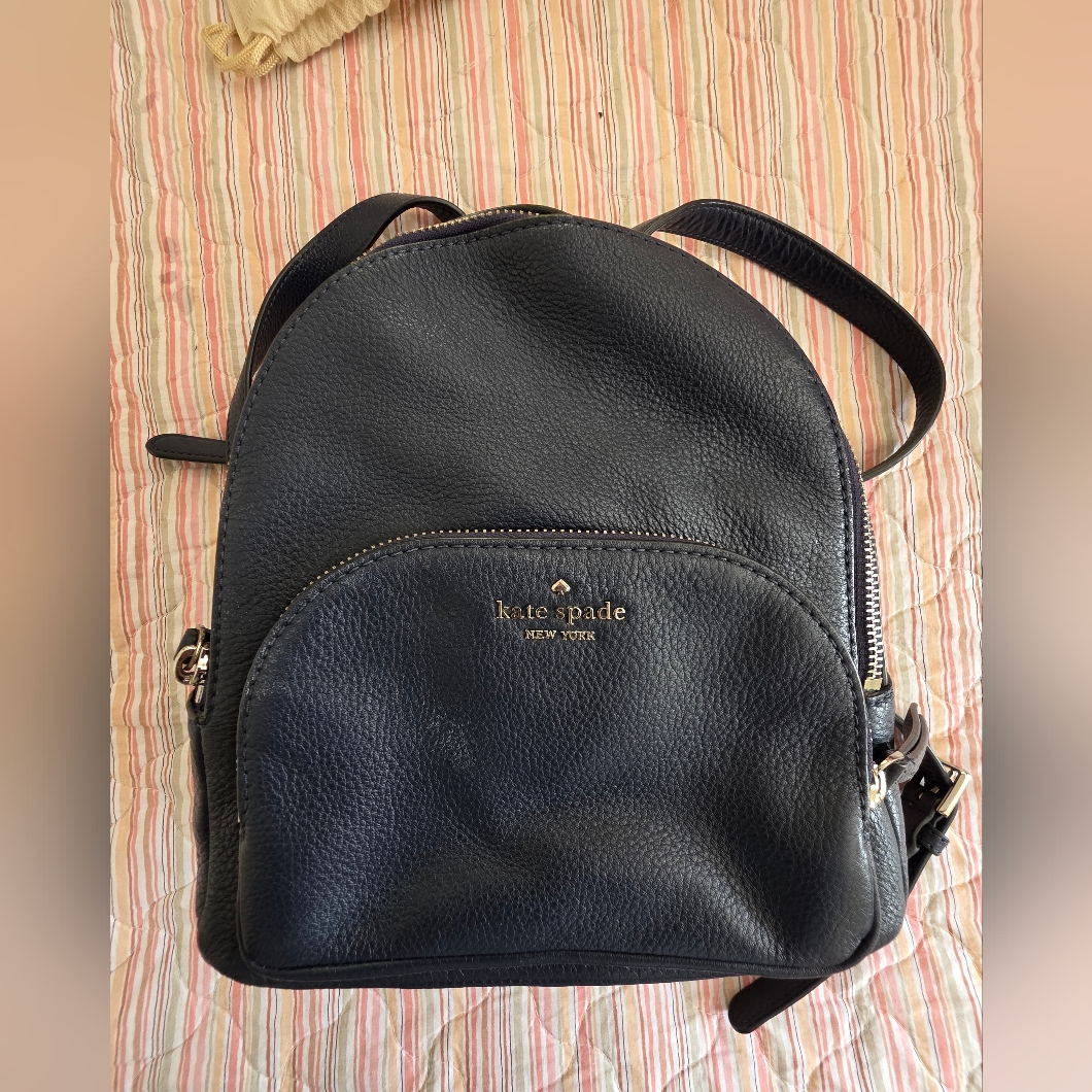 Kate Spade Navy Blue Leather Backpack